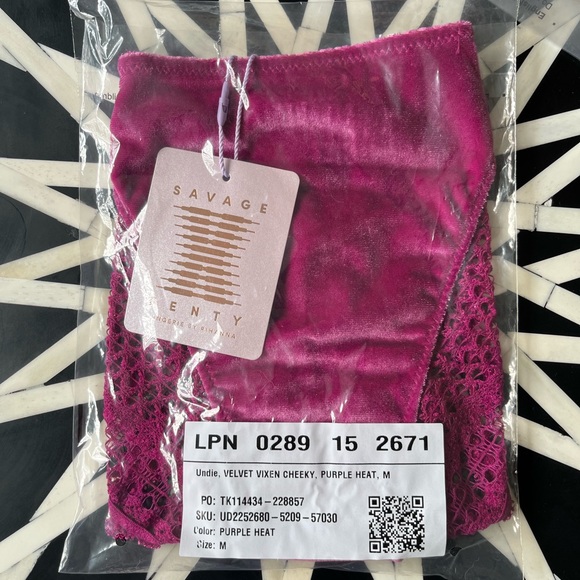Savage X Fenty Purple Heat Velvet Vixen Cheeky Panty - Picture 10 of 12